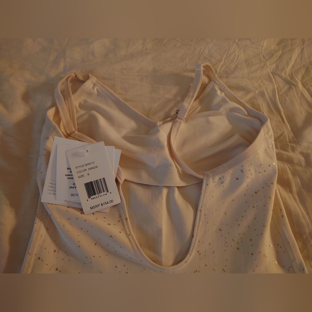 NWT Gold Ivory BEYOND YOGA Alloy Ombre Elevation Jumpsuit S Carbon38 Small HTF - Picture 9 of 11